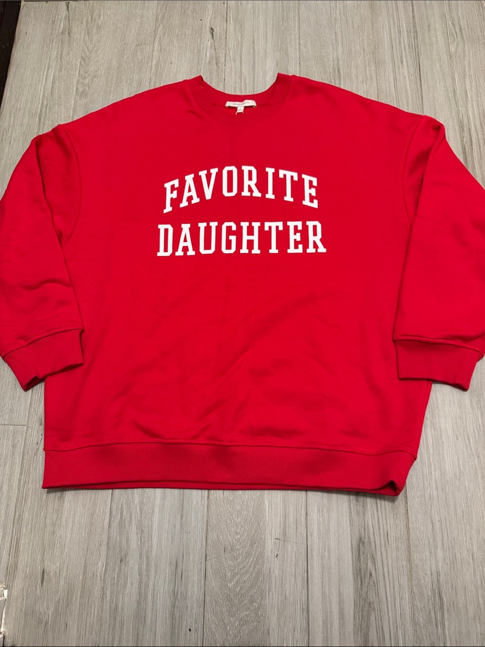 Favorite Daughter Red Sweatshirt with White Logo